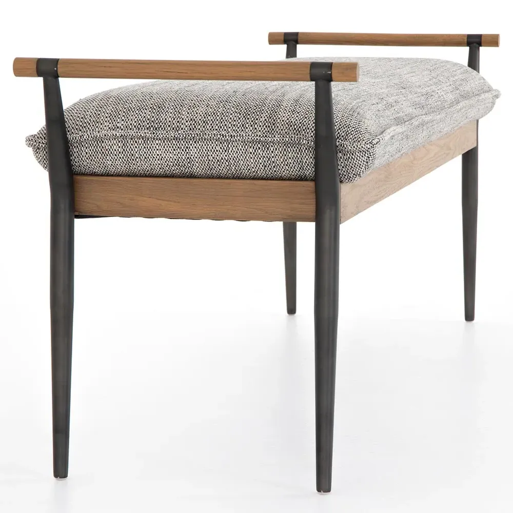 Mark Entryway Bench - Light Grey, Performance Fabric