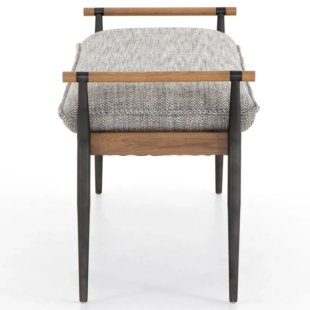 Mark Entryway Bench - Light Grey, Performance Fabric