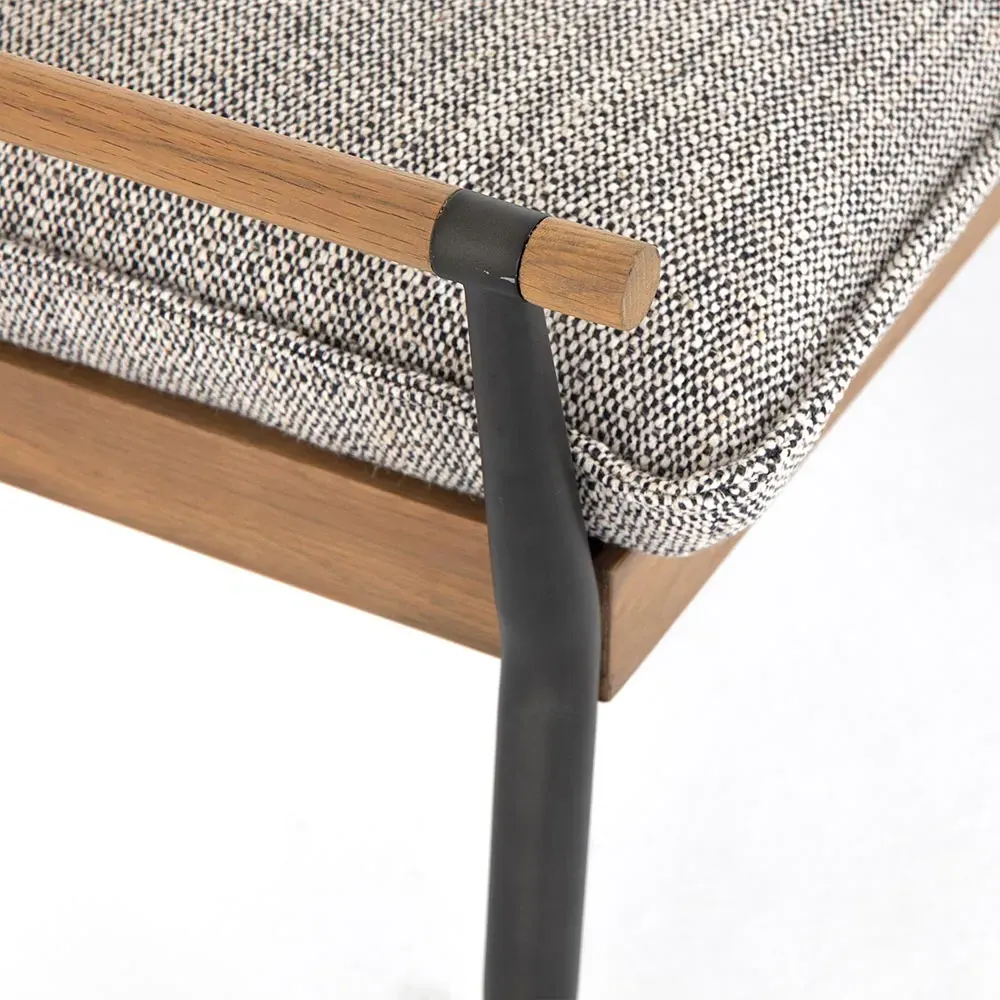 Mark Entryway Bench - Light Grey, Performance Fabric