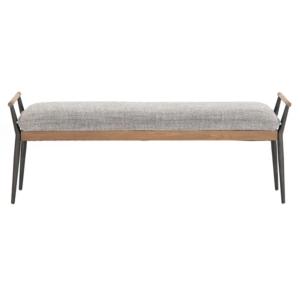 Mark Entryway Bench - Light Grey, Performance Fabric