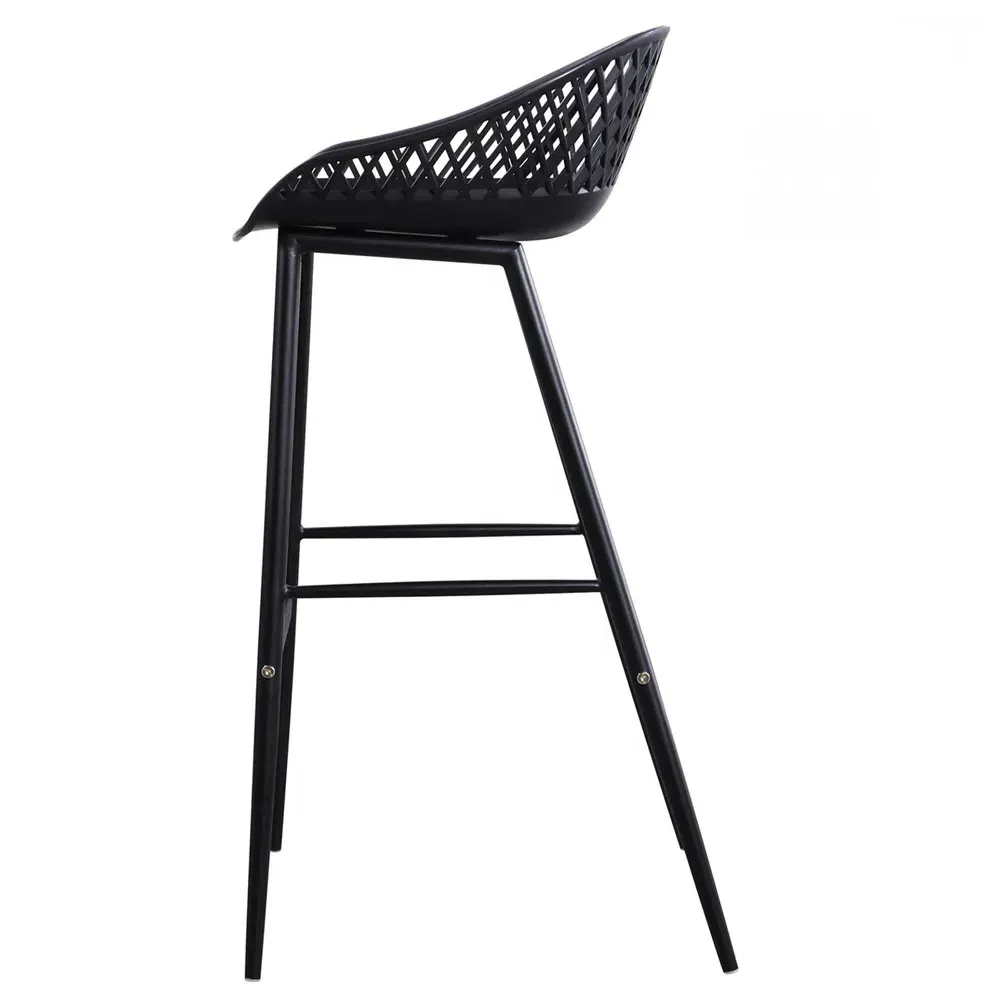 Mark Low Back Bar Stool Set of 2 - Black, Metal