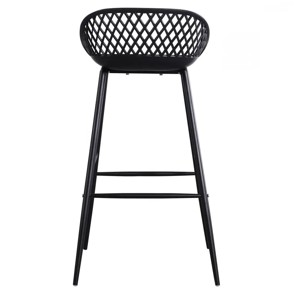 Mark Low Back Bar Stool Set of 2 - Black, Metal