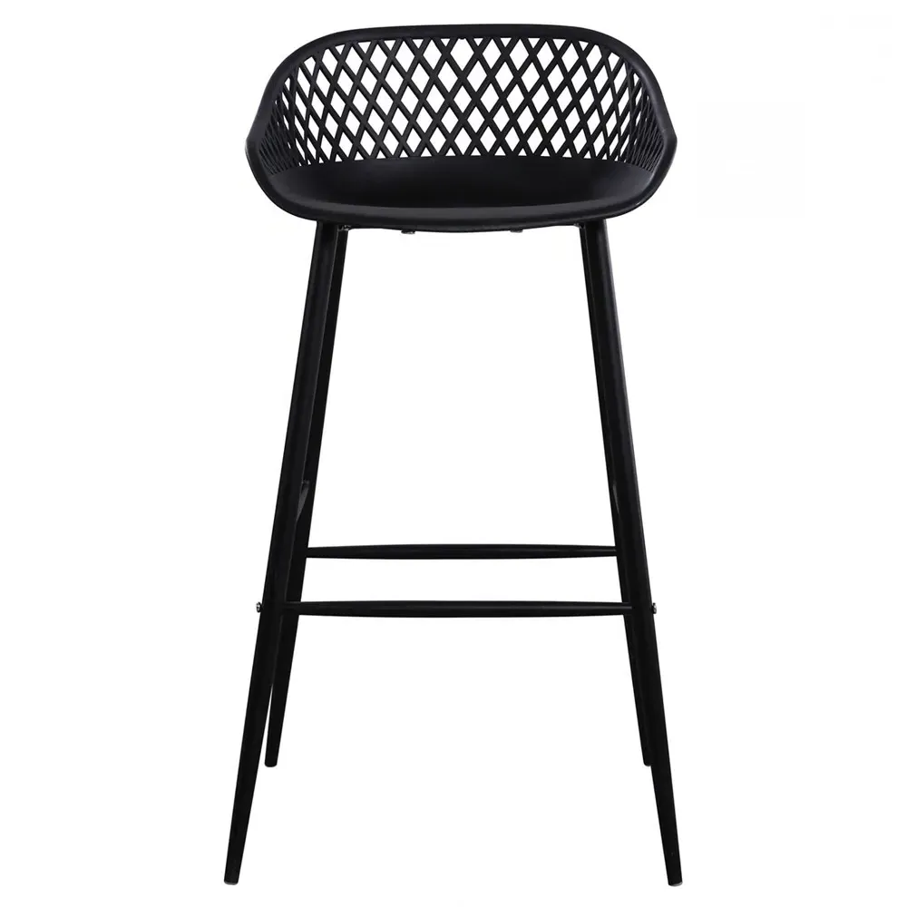 Mark Low Back Bar Stool Set of 2 - Black, Metal