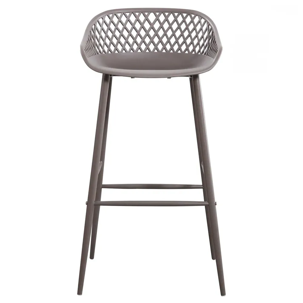 Mark Low Back Bar Stool Set of 2 - Grey, Metal