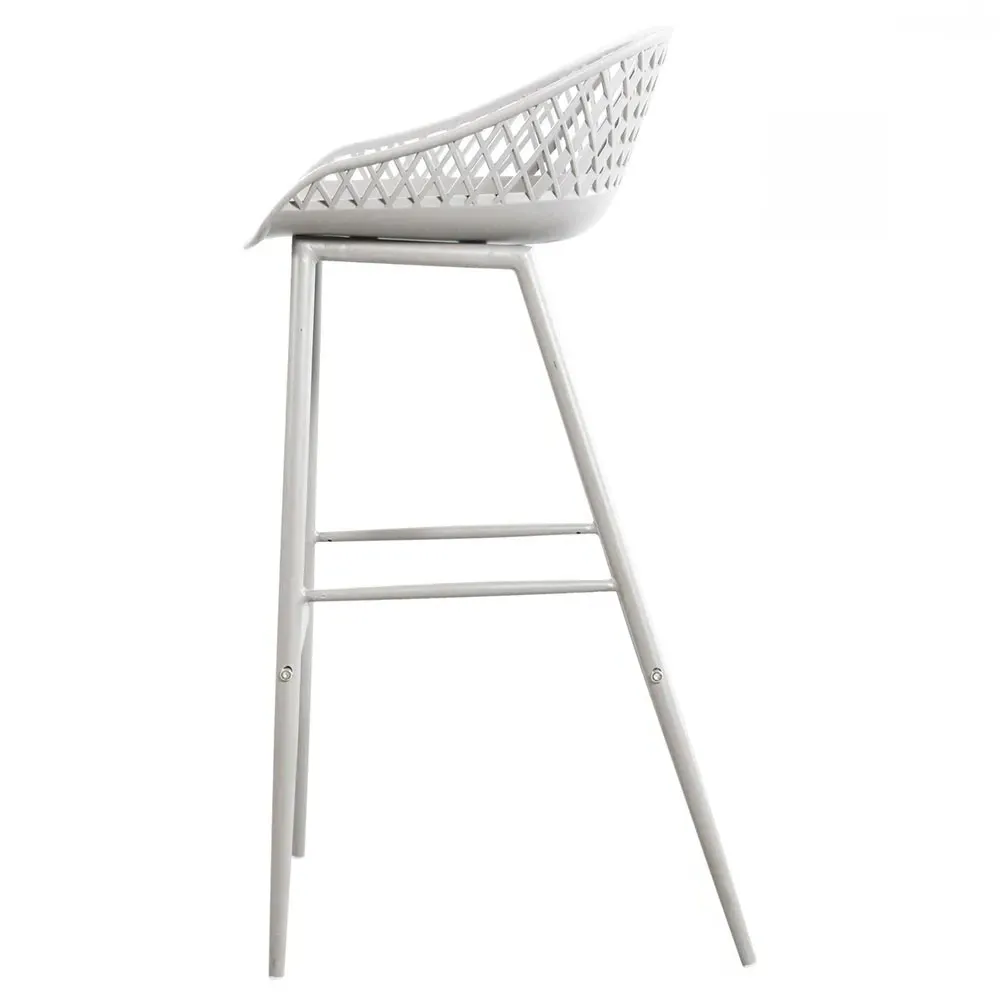 Mark Low Back Bar Stool Set of 2 - White, Metal