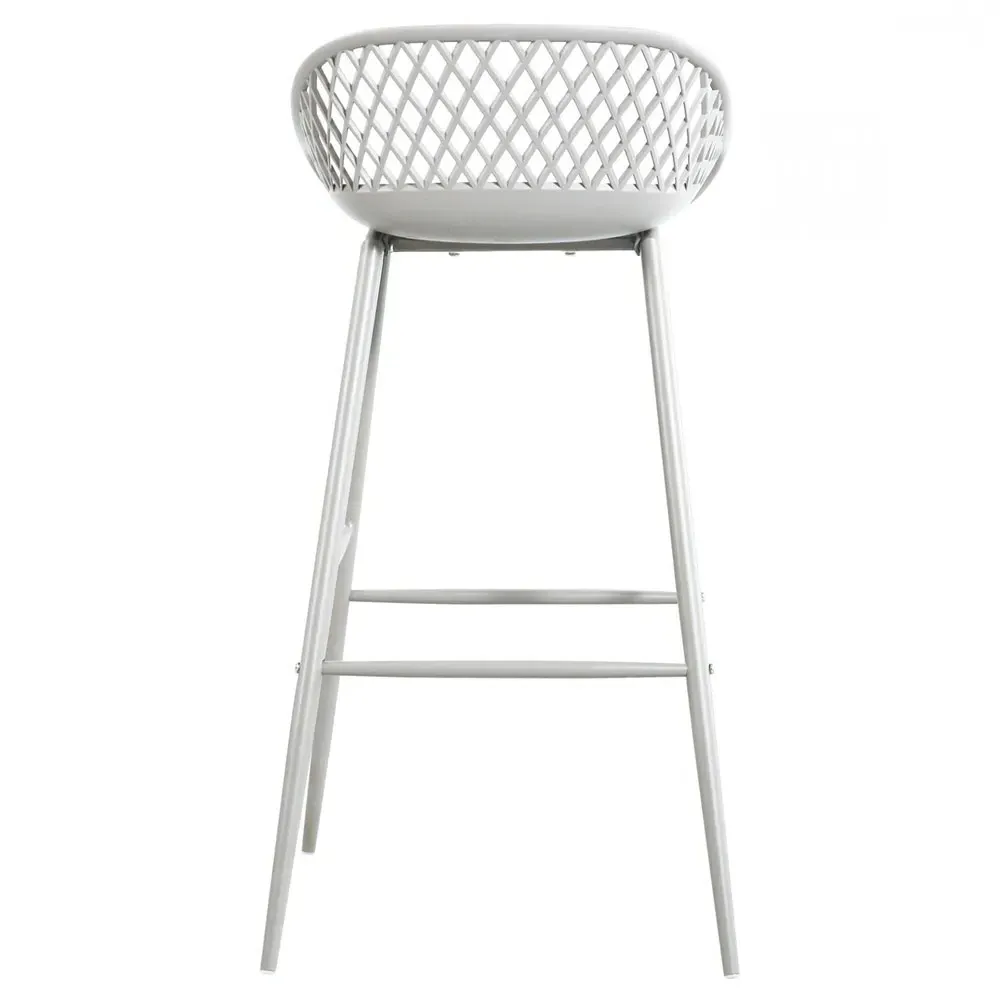 Mark Low Back Bar Stool Set of 2 - White, Metal
