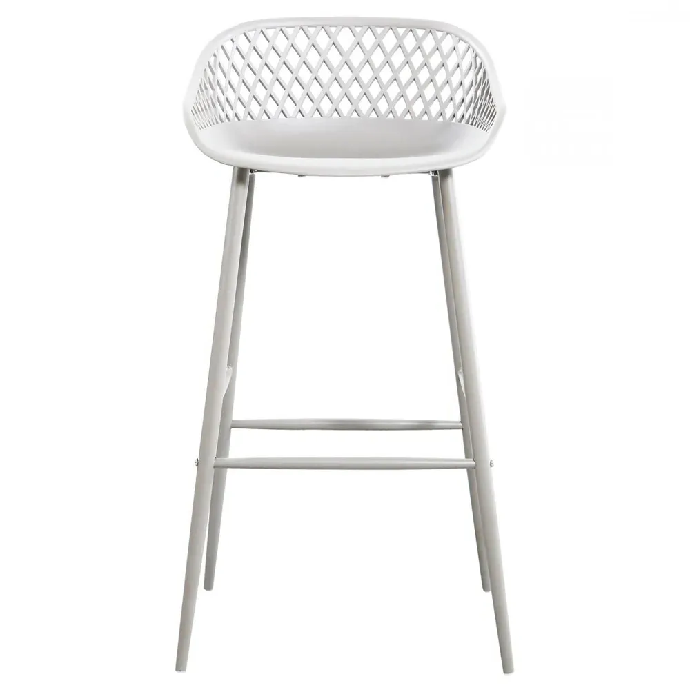 Mark Low Back Bar Stool Set of 2 - White, Metal