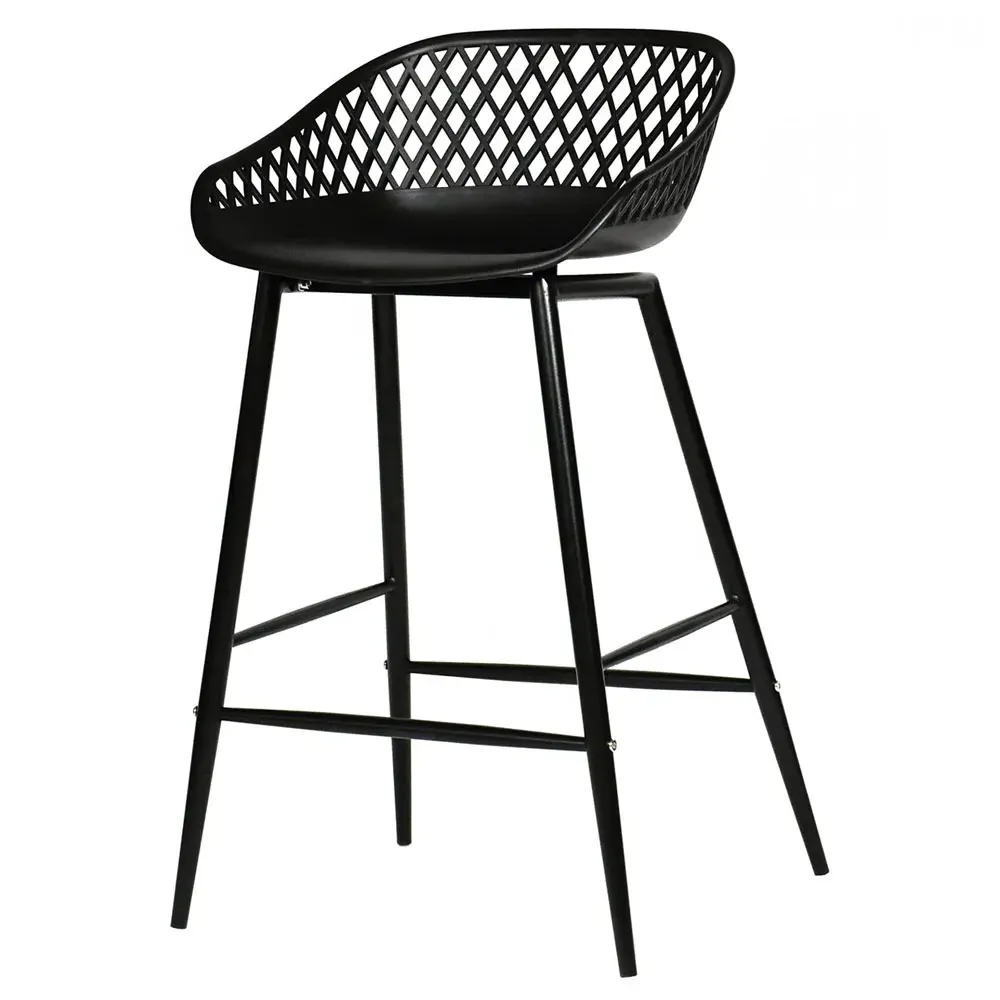 Mark Low Back Counter Stool Set of 2 - Black, Steel