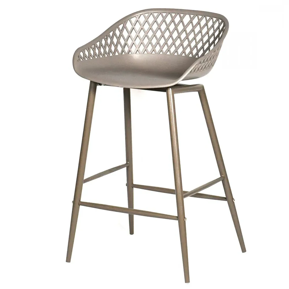 Mark Low Back Counter Stool Set of 2 - Grey, Steel