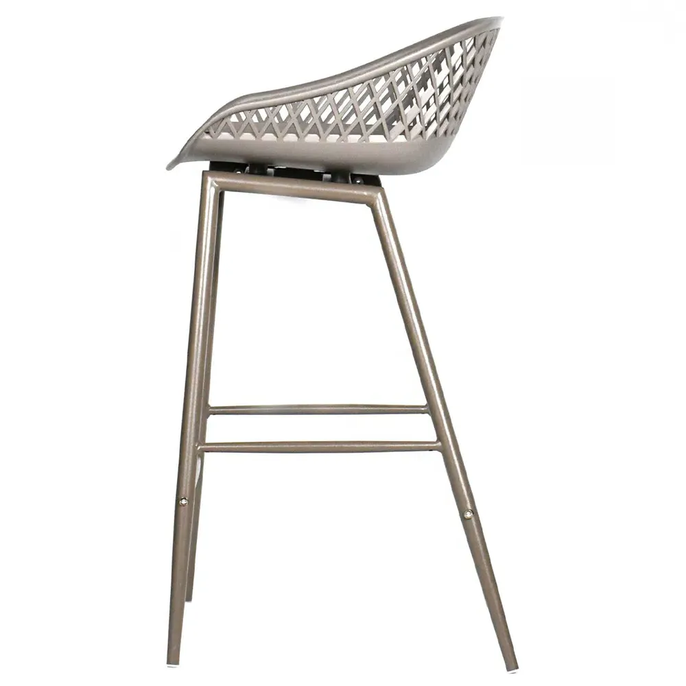 Mark Low Back Counter Stool Set of 2 - Grey, Steel