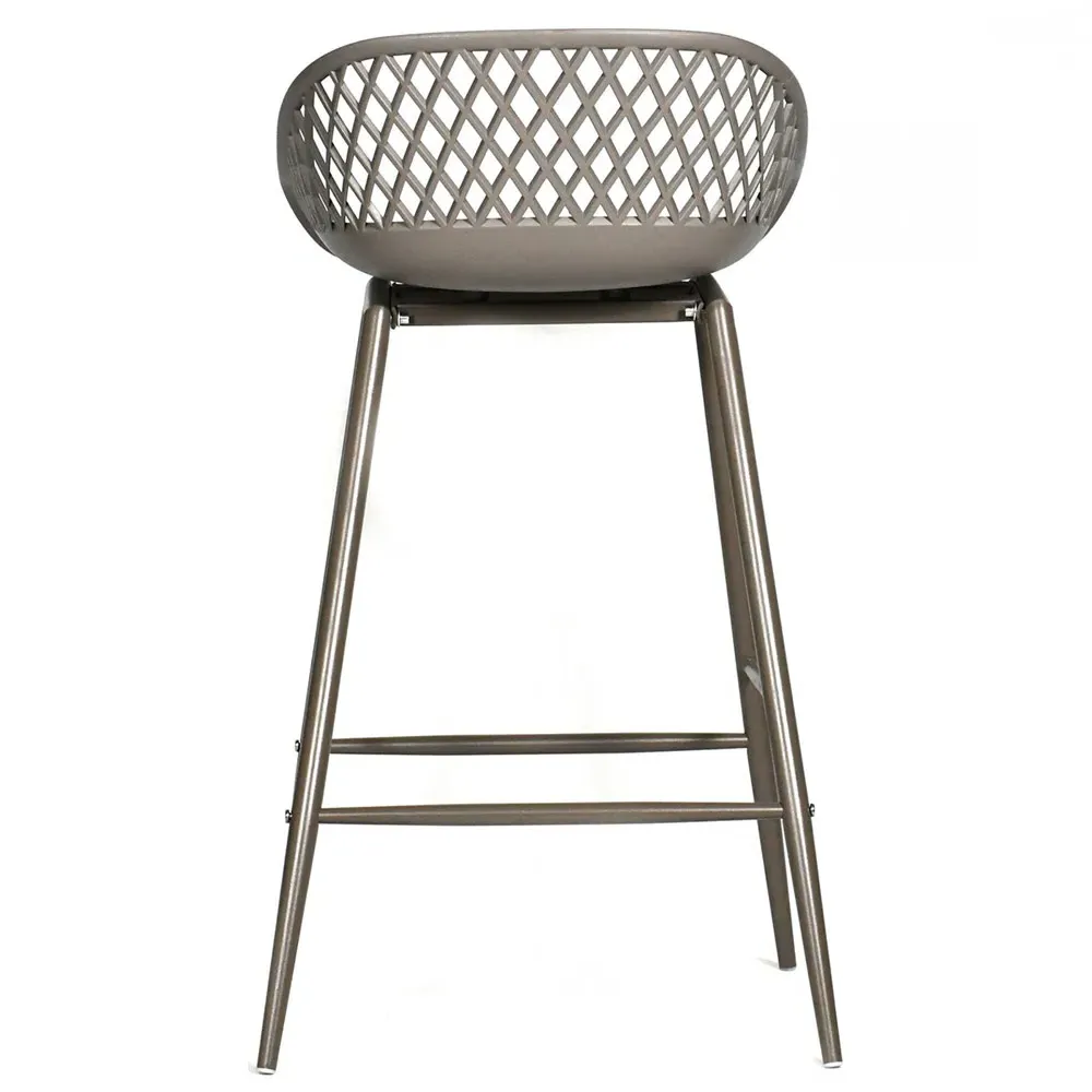 Mark Low Back Counter Stool Set of 2 - Grey, Steel