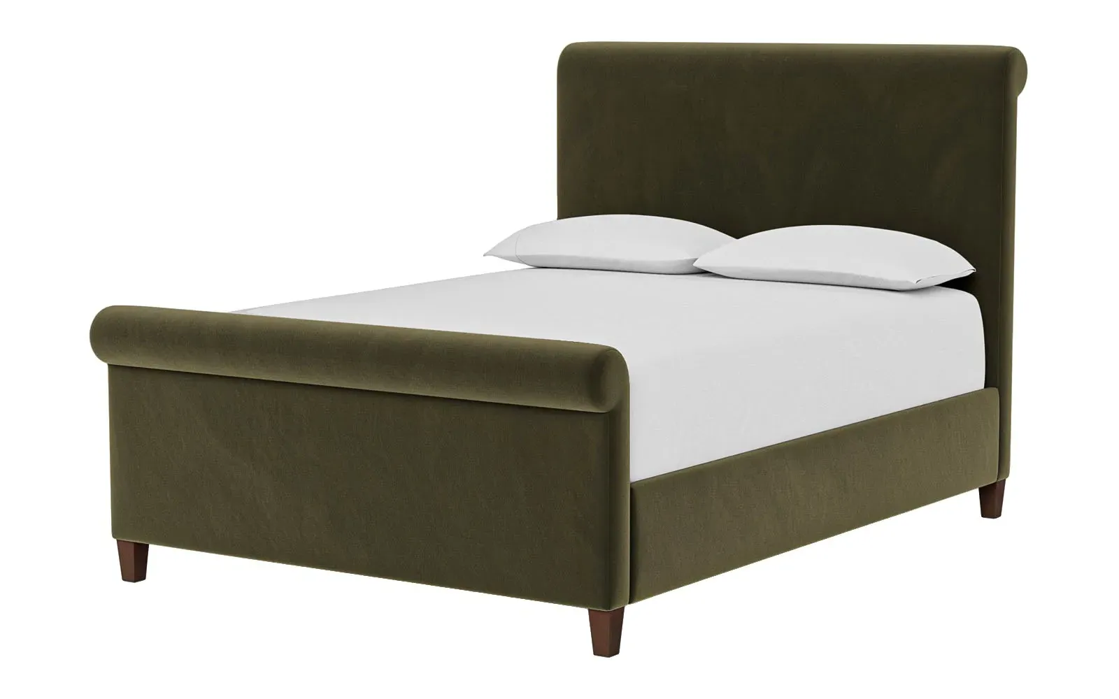 Marleigh King Size Bed Frame - Boxwood Green, Velvet