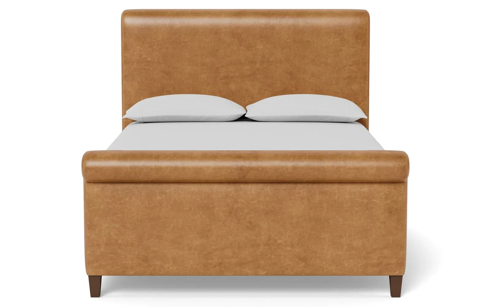 Marleigh King Size Bed Frame - Caramel, Leather