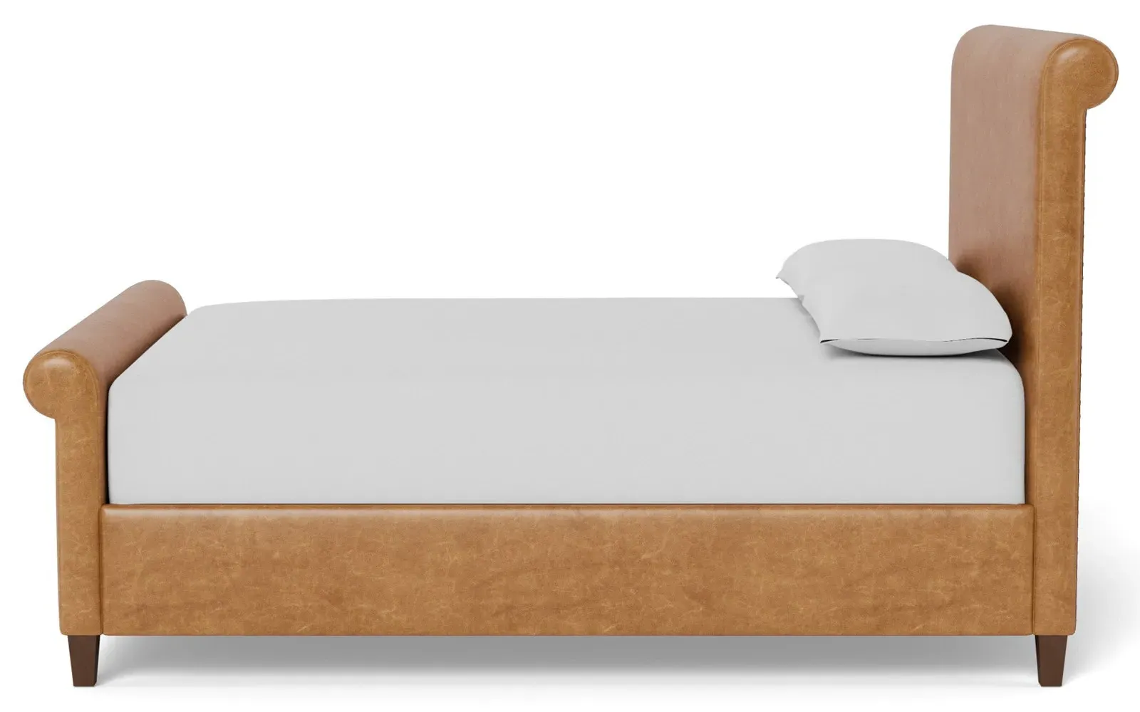 Marleigh King Size Bed Frame - Caramel, Leather