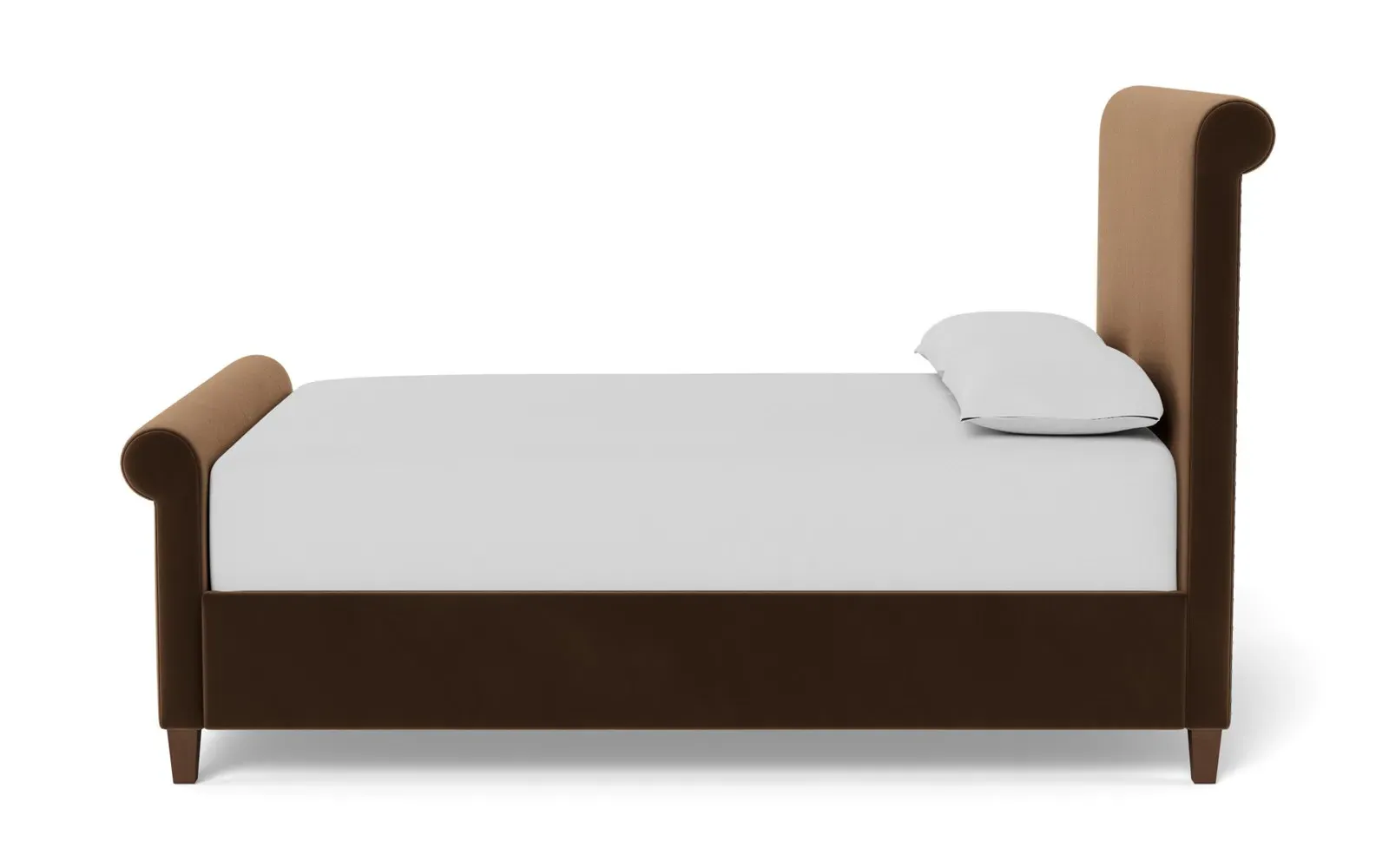 Marleigh King Size Bed Frame - Molasses, Velvet