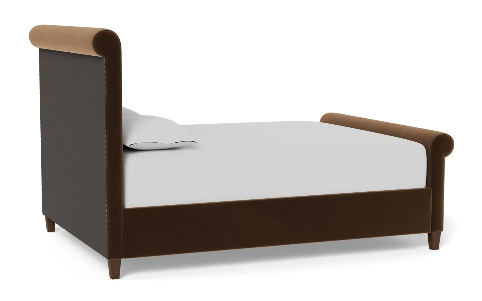 Marleigh King Size Bed Frame - Molasses, Velvet