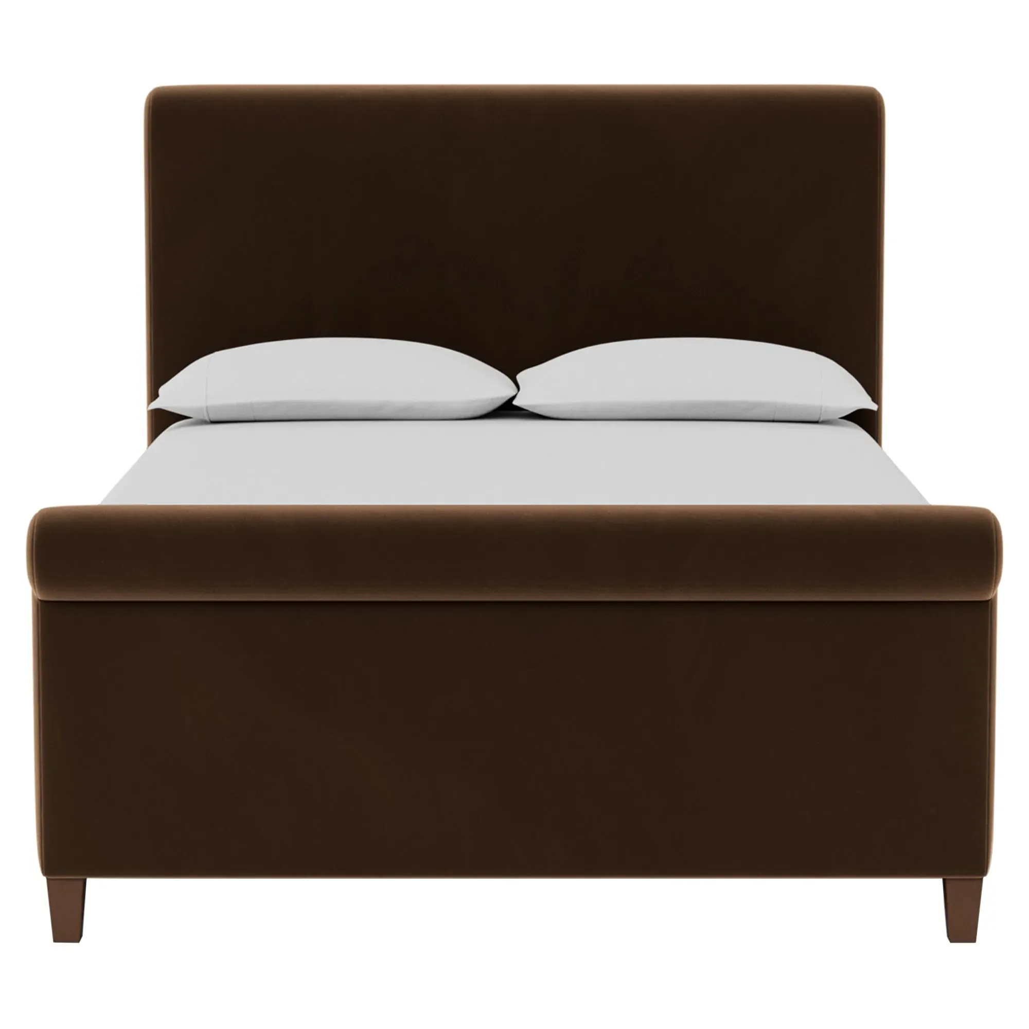 Marleigh King Size Bed Frame - Molasses, Velvet