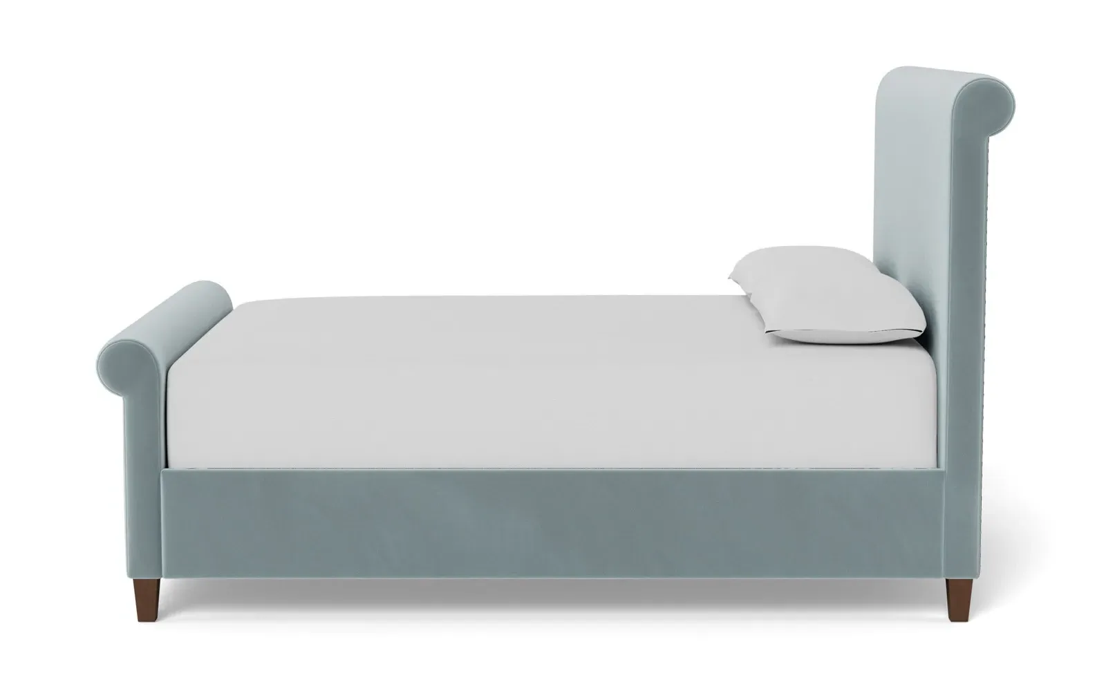 Marleigh King Size Bed Frame - Saltwater Blue, Velvet