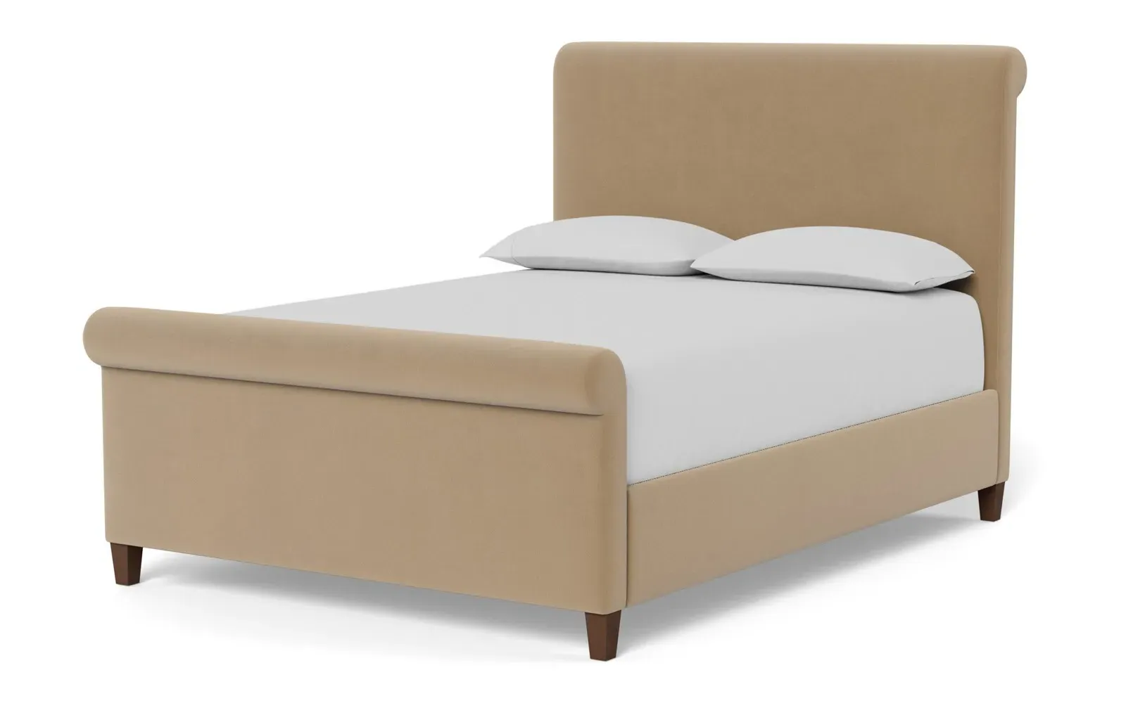 Marleigh King Size Bed Frame - Sand Dune, Velvet