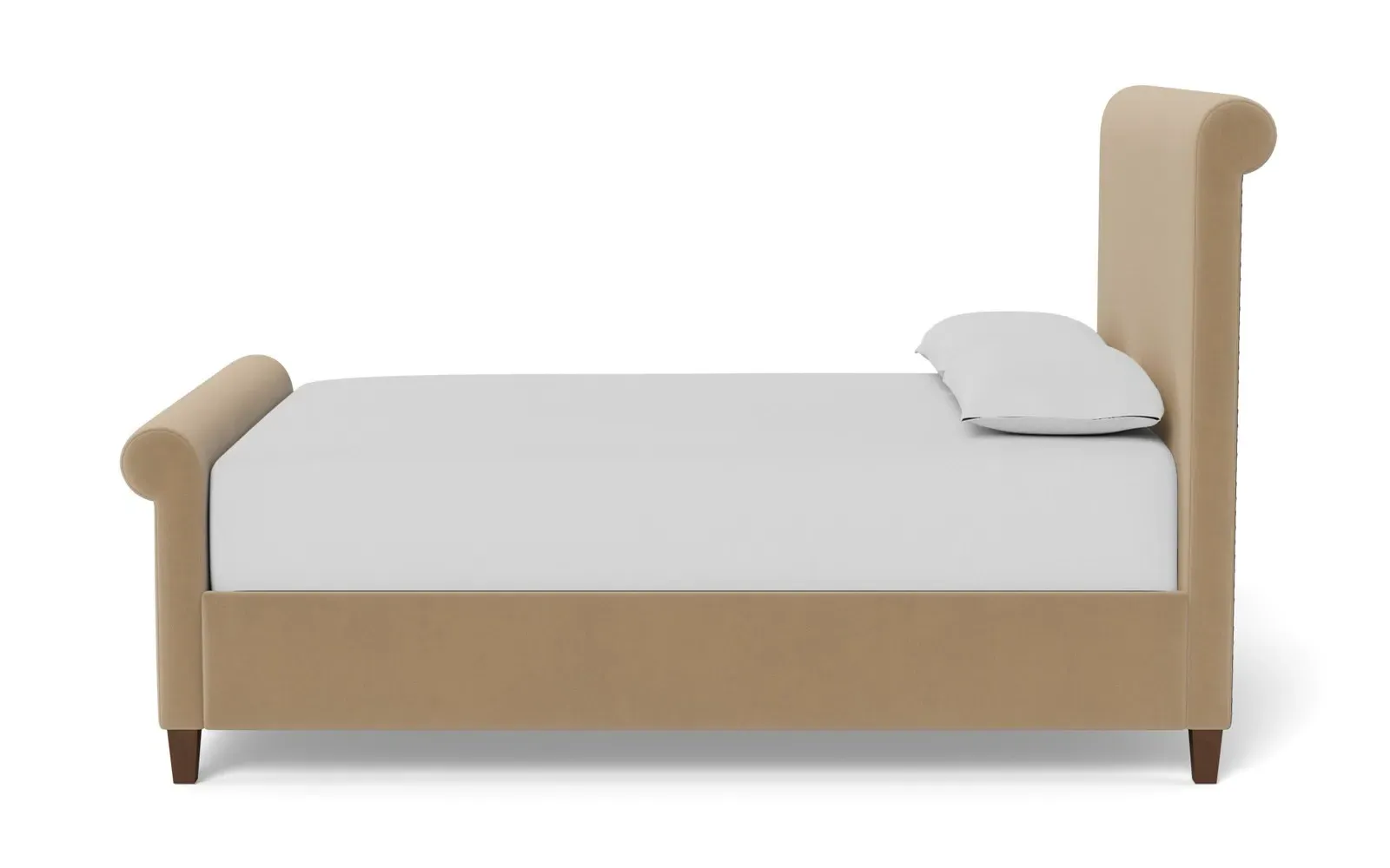 Marleigh King Size Bed Frame - Sand Dune, Velvet