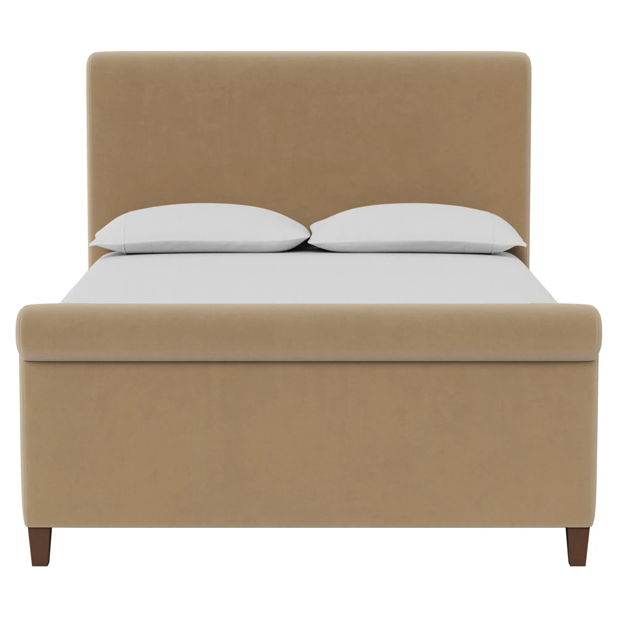 Marleigh King Size Bed Frame - Sand Dune, Velvet