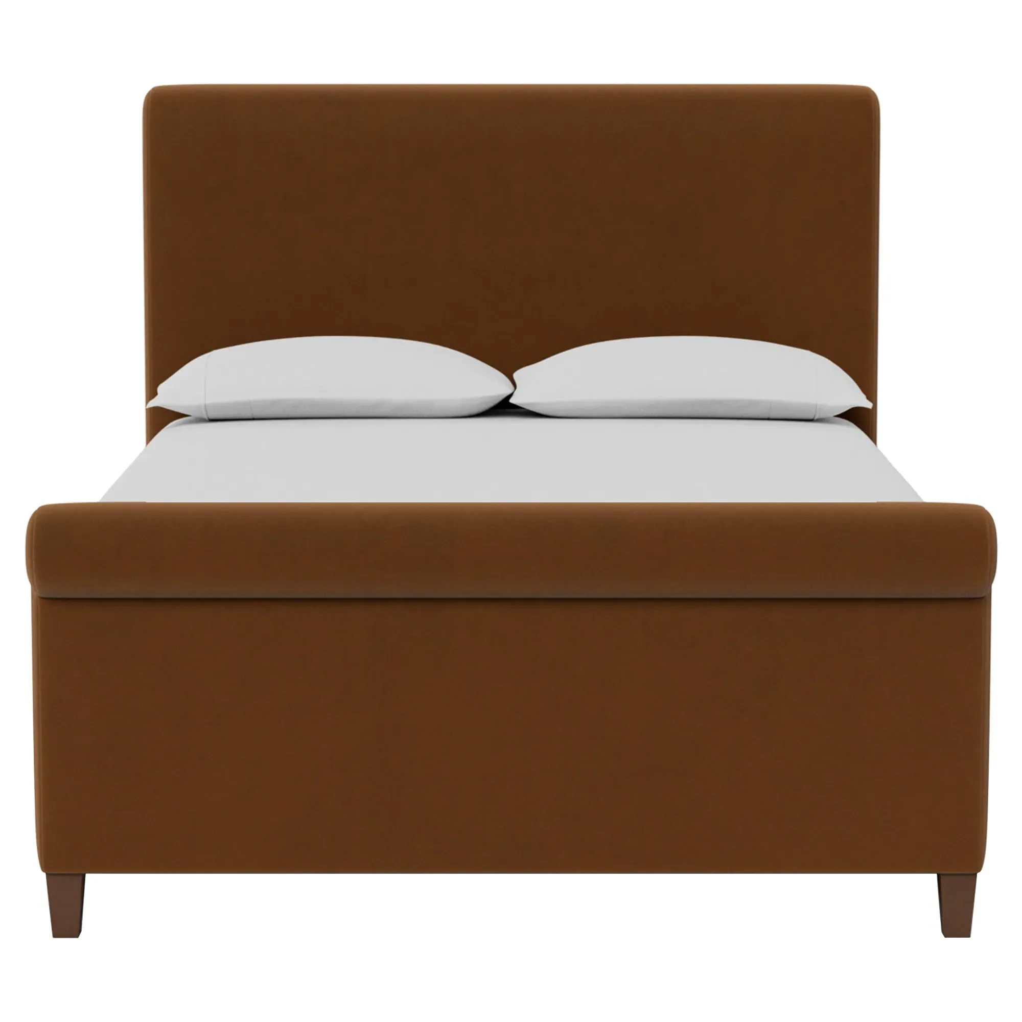 Marleigh King Size Bed Frame - Spice, Velvet