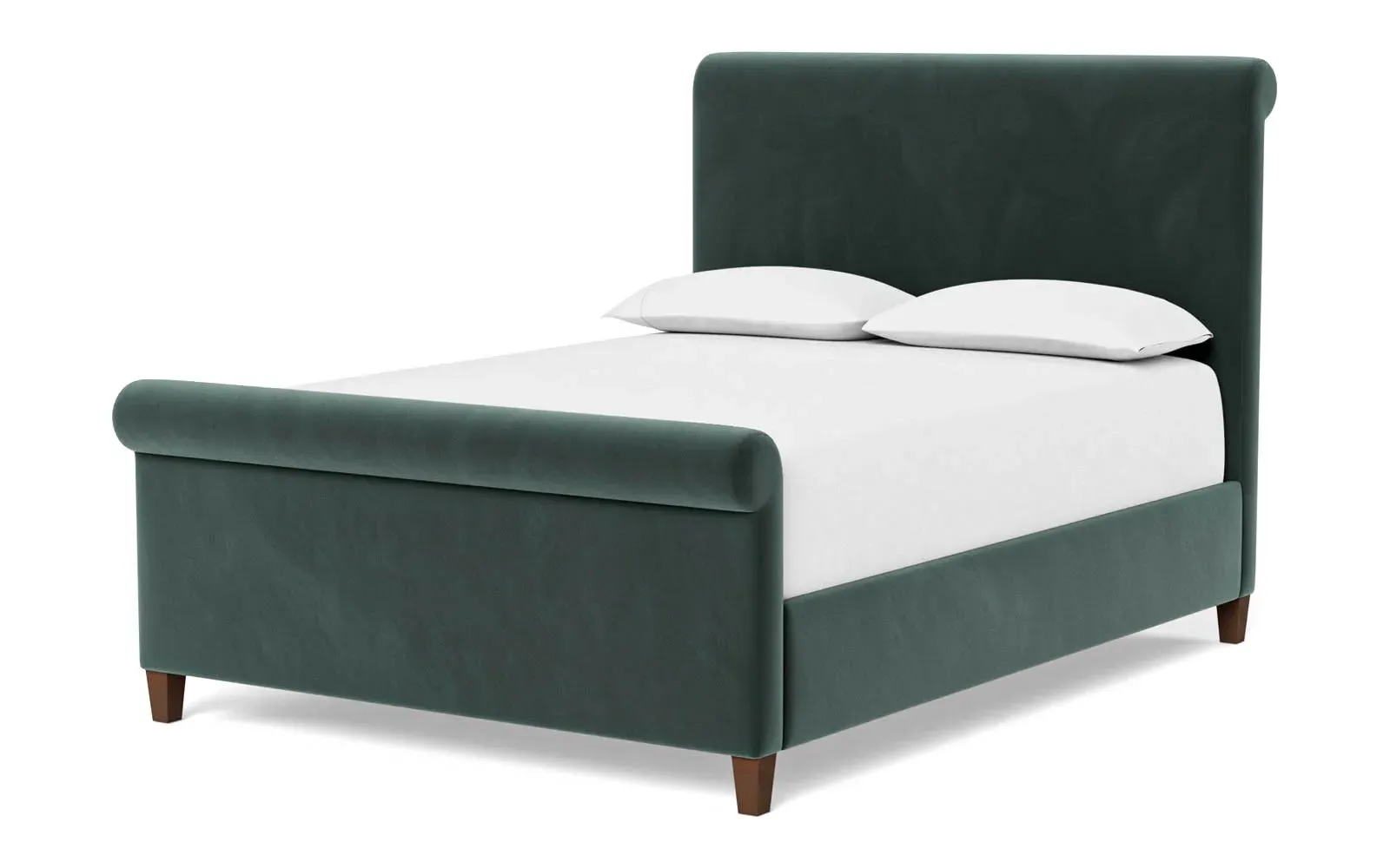 Marleigh Queen Size Bed Frame - Lagoon, Velvet