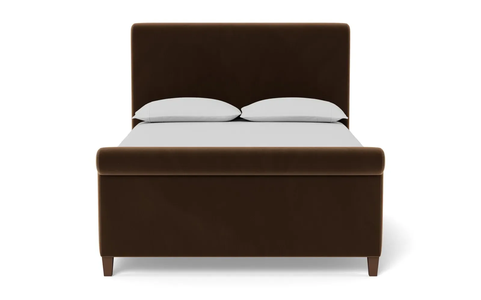 Marleigh Queen Size Bed Frame - Molasses, Velvet