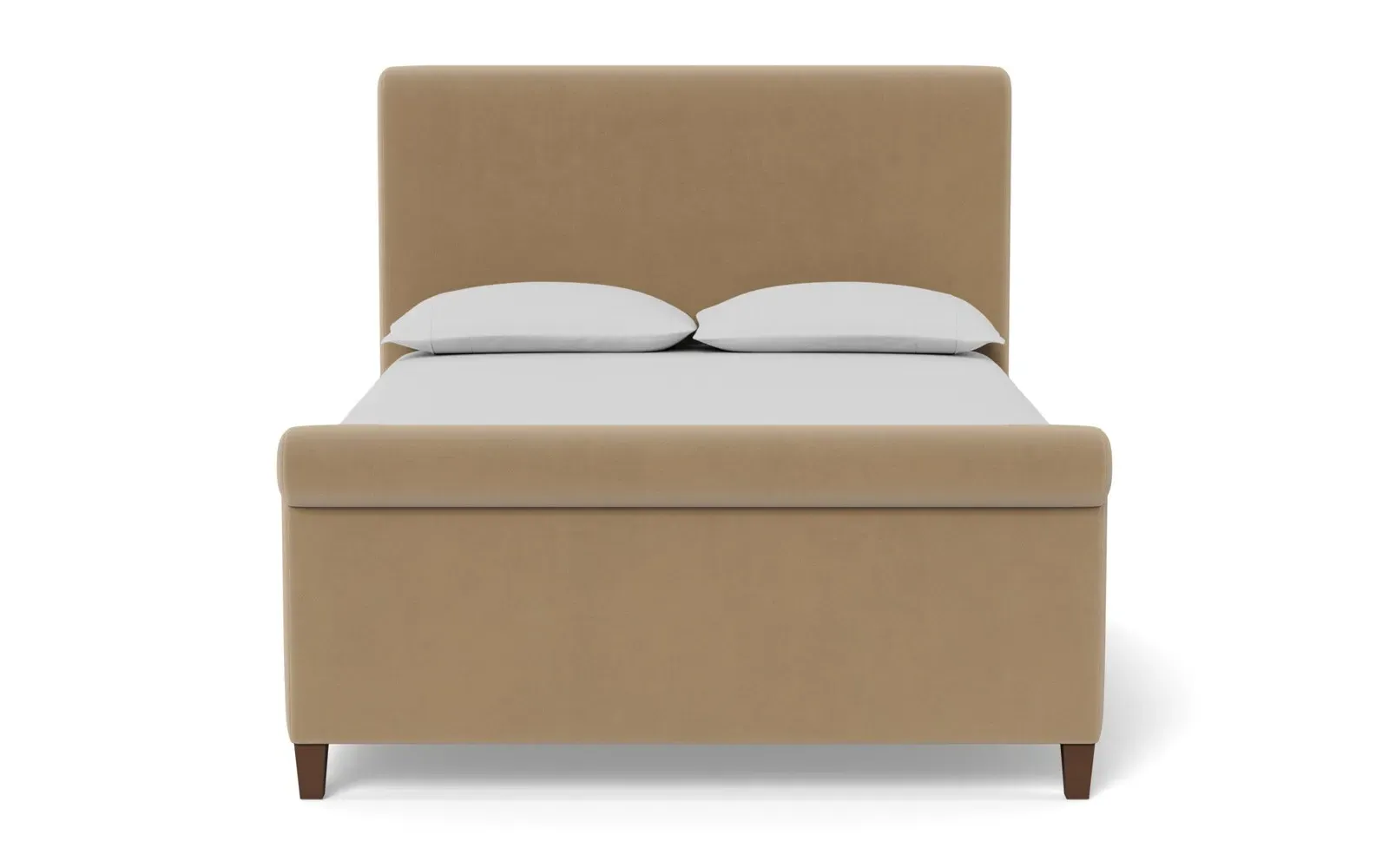 Marleigh Queen Size Bed Frame - Sand Dune, Velvet