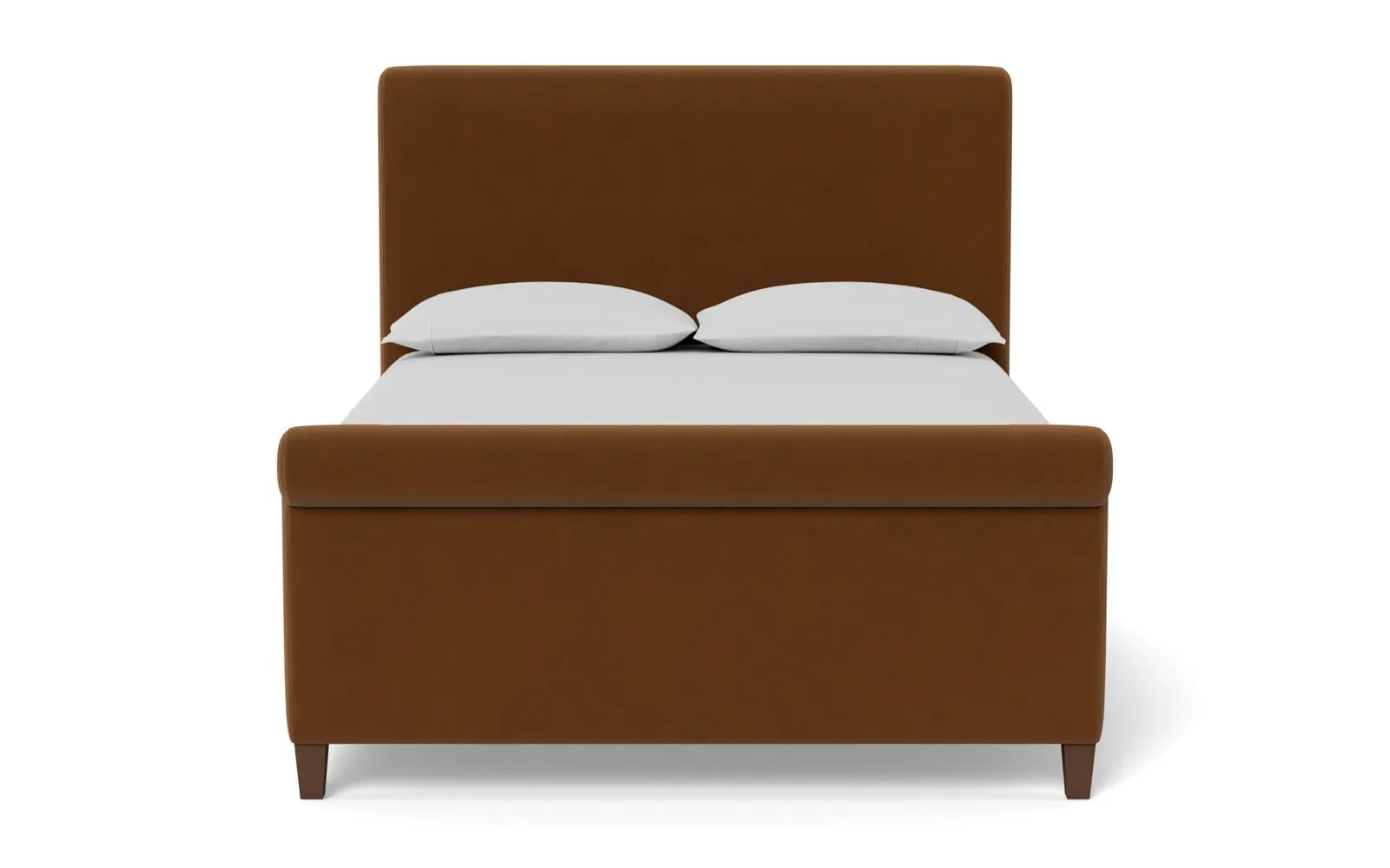Marleigh Queen Size Bed Frame - Spice, Velvet