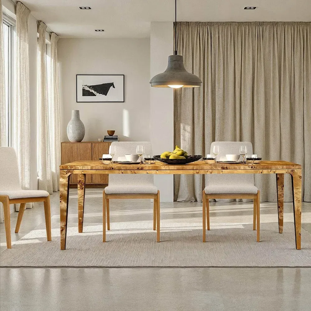 Marlo 83" Dining Table - Light Burl