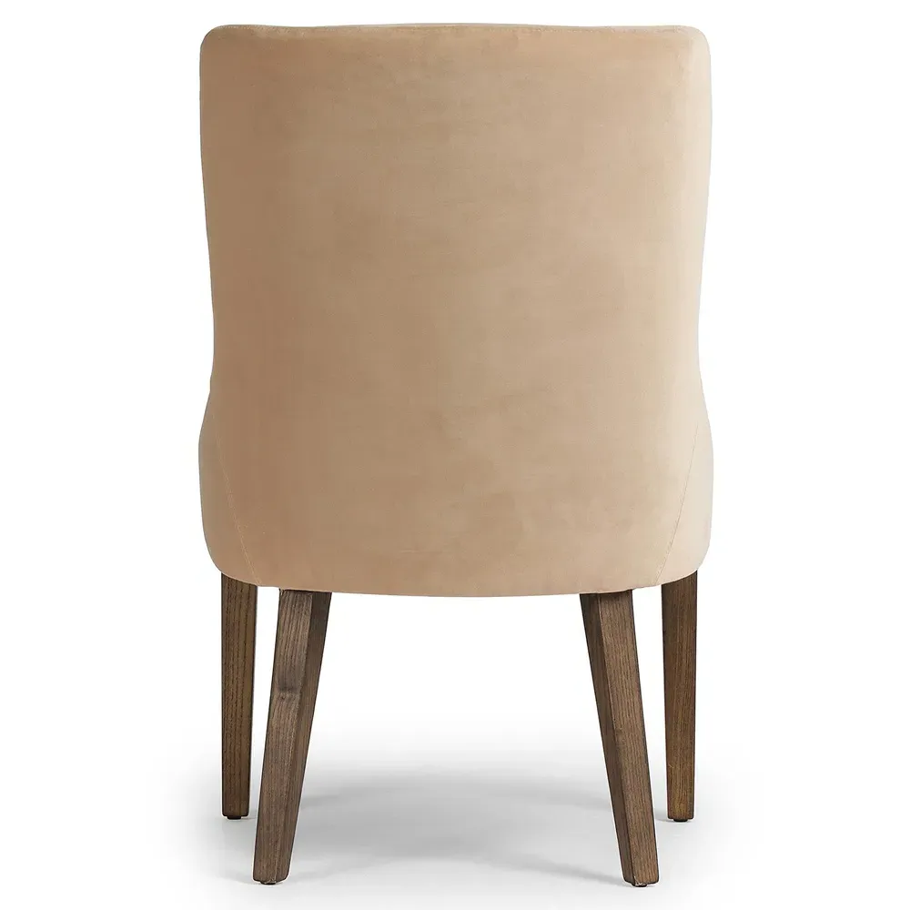 Marlo Dining Side Chair - Beige, Velvet
