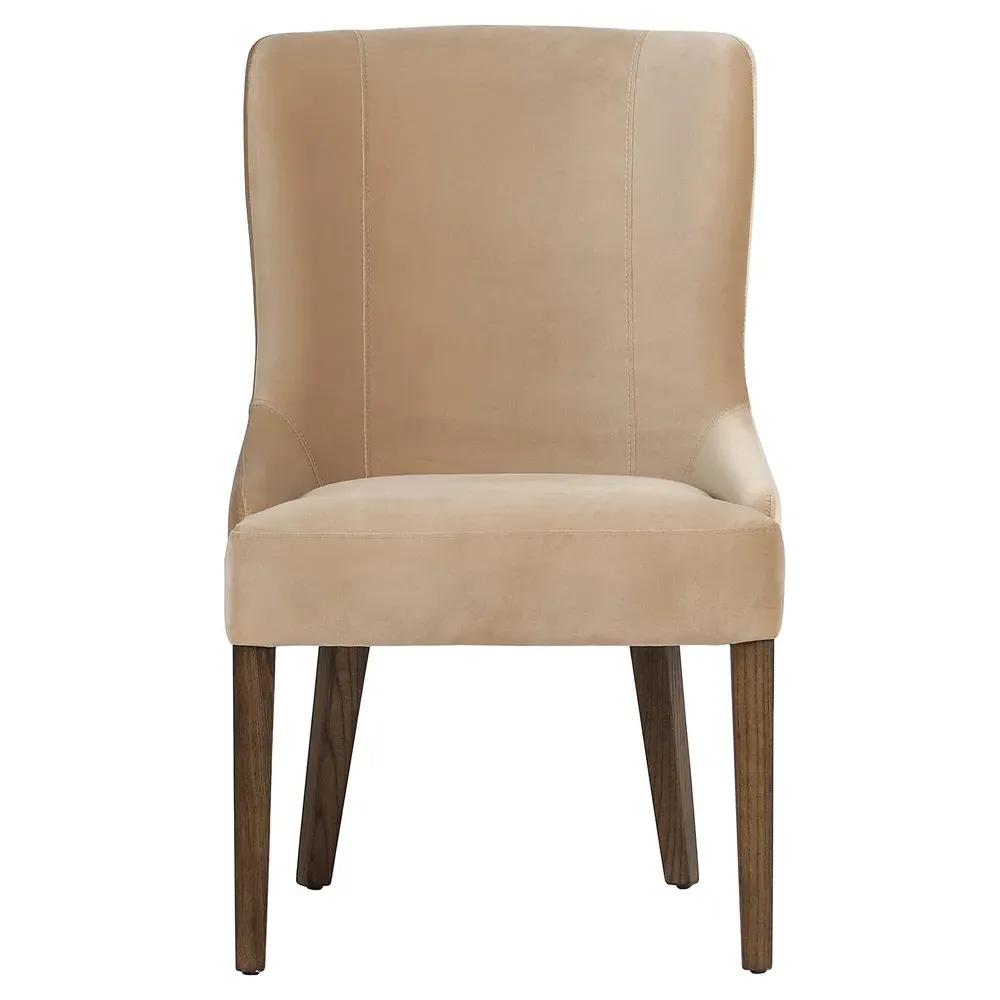 Marlo Dining Side Chair - Beige, Velvet image