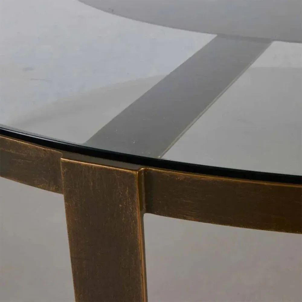 Marlon Square Coffee Table - Brown, Glass