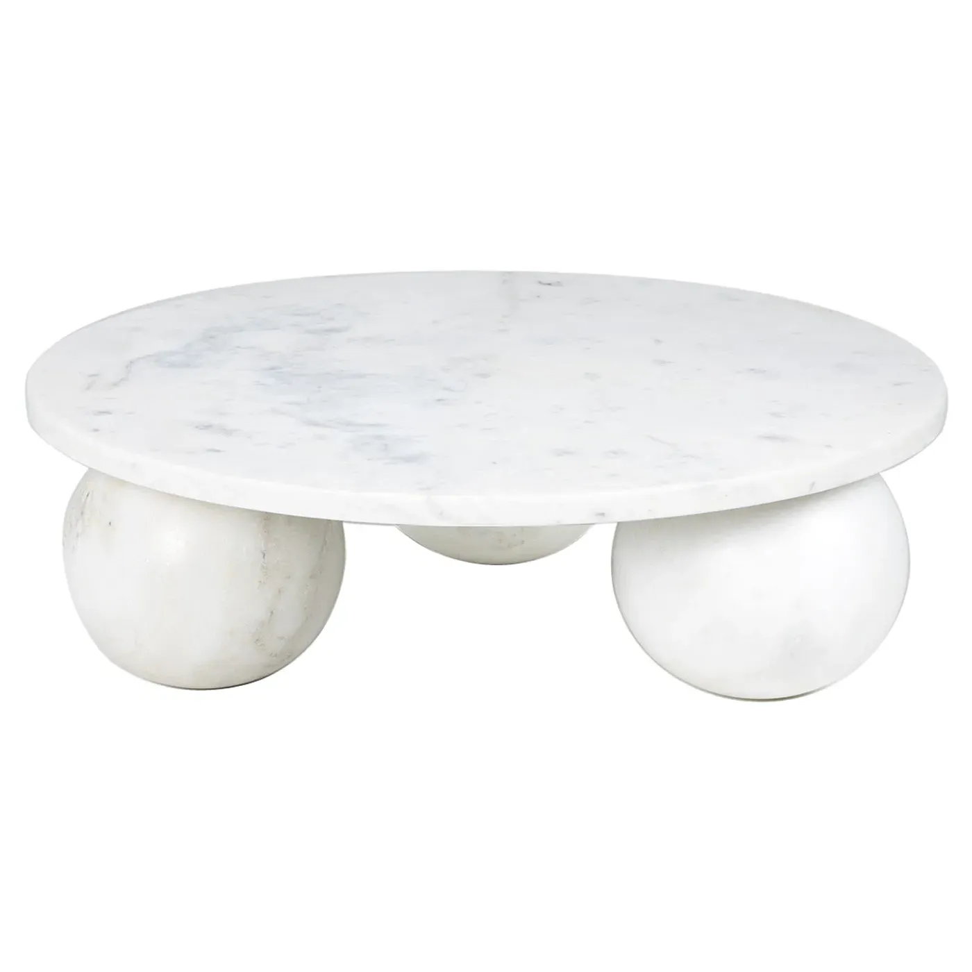 Marlow Small Round Decorative Tray - White, Marble image