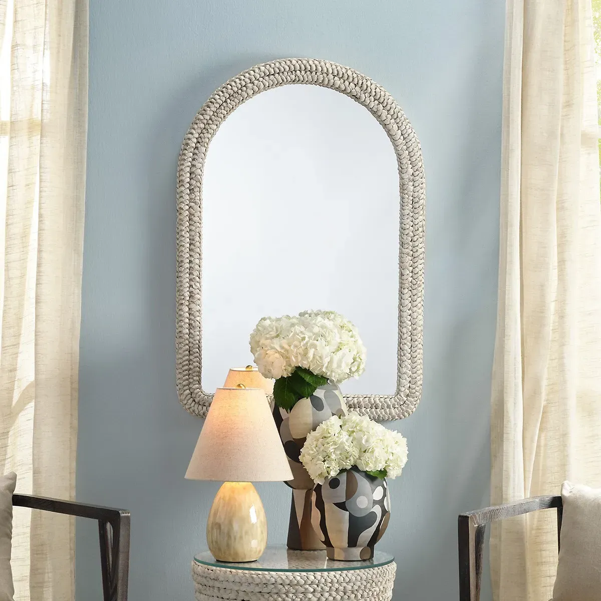Marlowe Arched Wall Mirror - Natural, Corn Husk