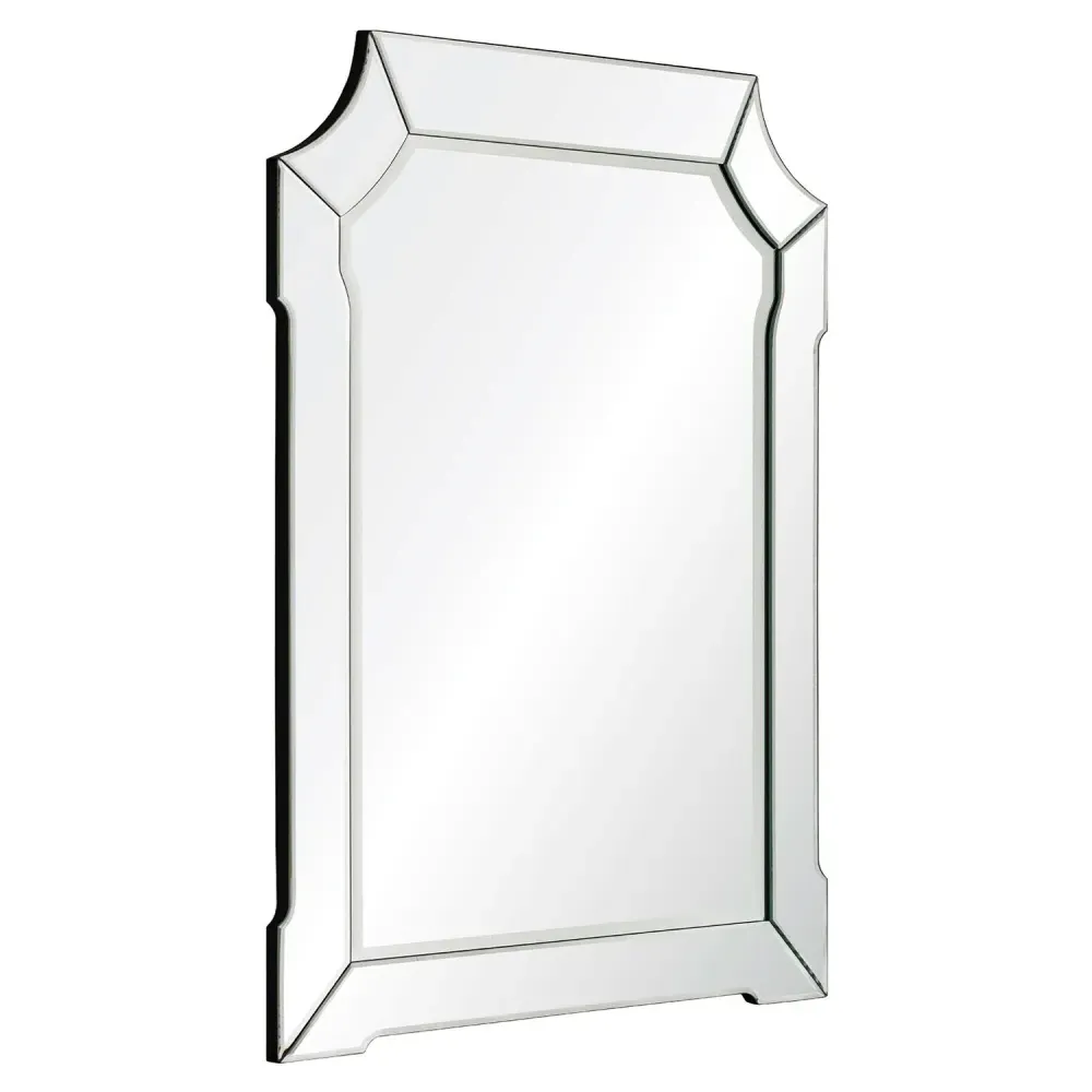 Marmont Beveled Arch Frame Wall Mirror - Grey Silver