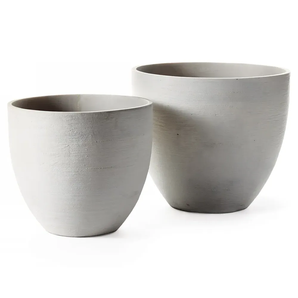 Marra Tapered Outdoor Pot Set of 2 - White, Fiberstone image