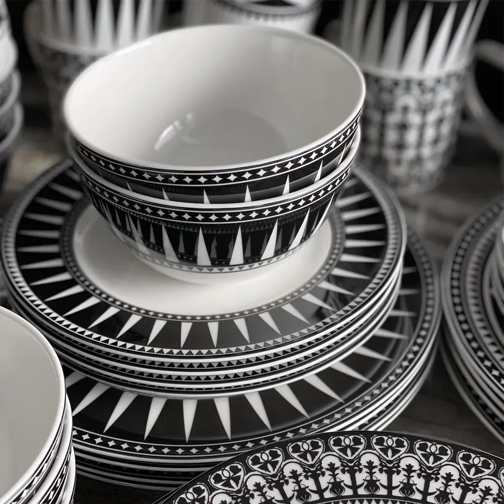 Marrakech Dinner Plate - Black, Ceramic