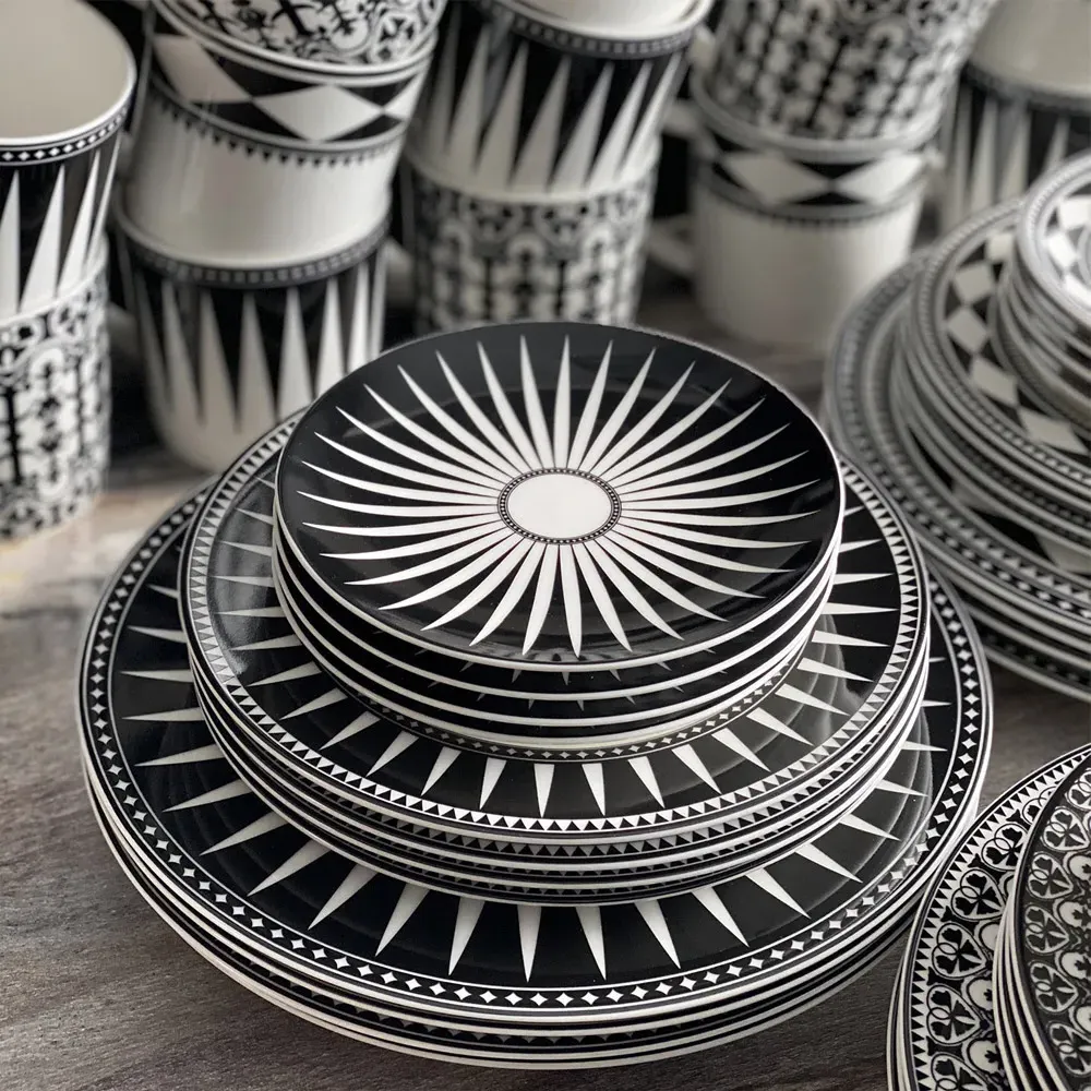 Marrakech Salad Plate - Black, Ceramic
