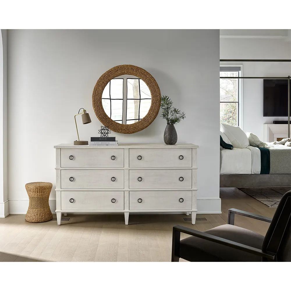 Marrie French Country 6 Drawer Double Dresser - White, Oak