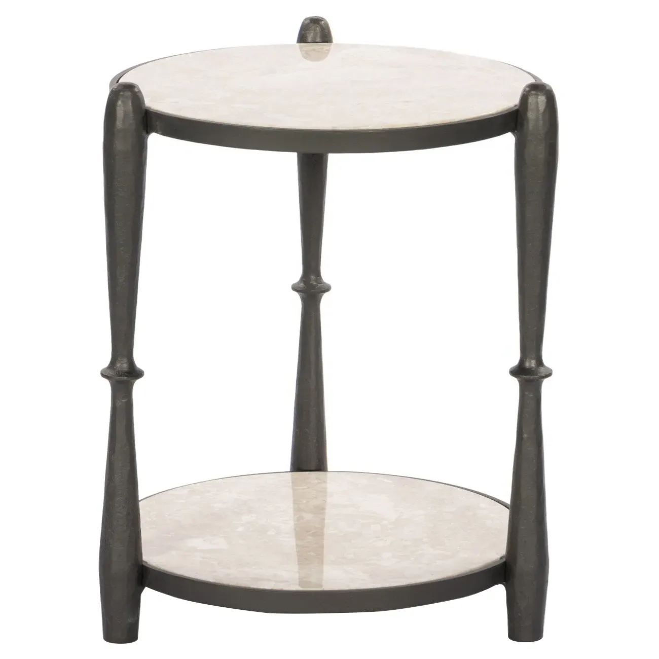Marriot Round End Table - Beige, Marble image