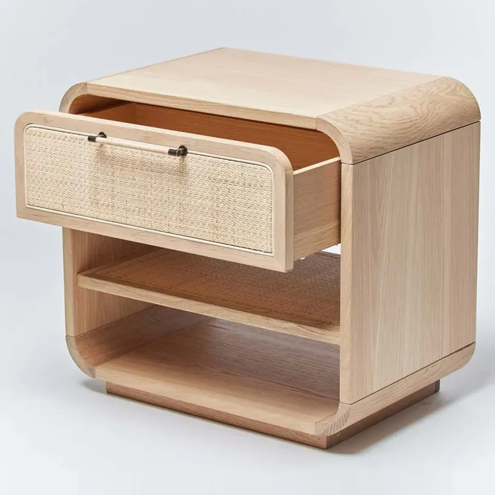 Marsh Nightstand - Beige, Oak