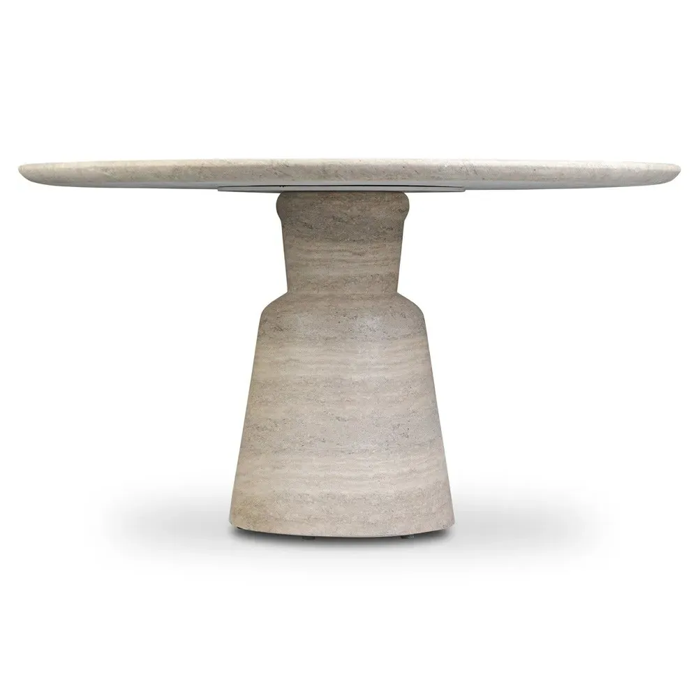 Marsh Round Outdoor Dining Table - Sandy Grey, Concrete