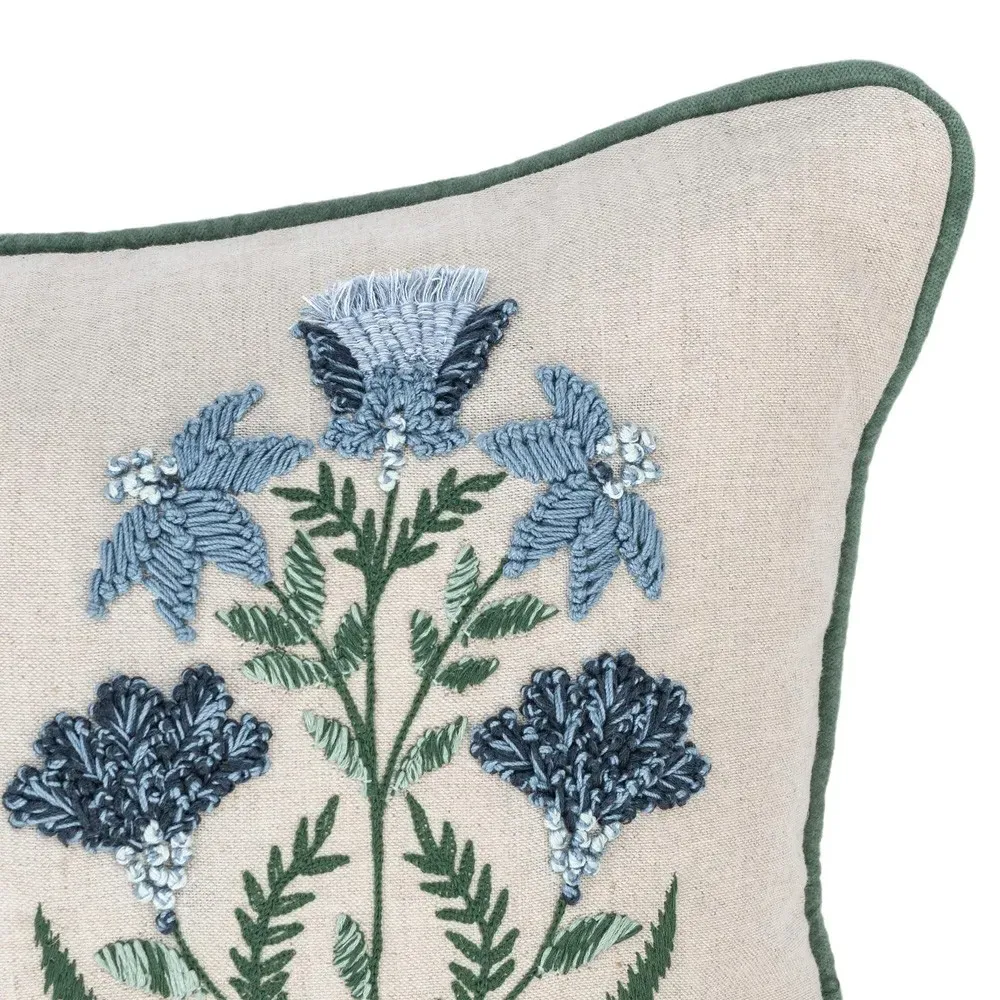 Marshall Floral Lumbar Pillow - Beige, Cotton