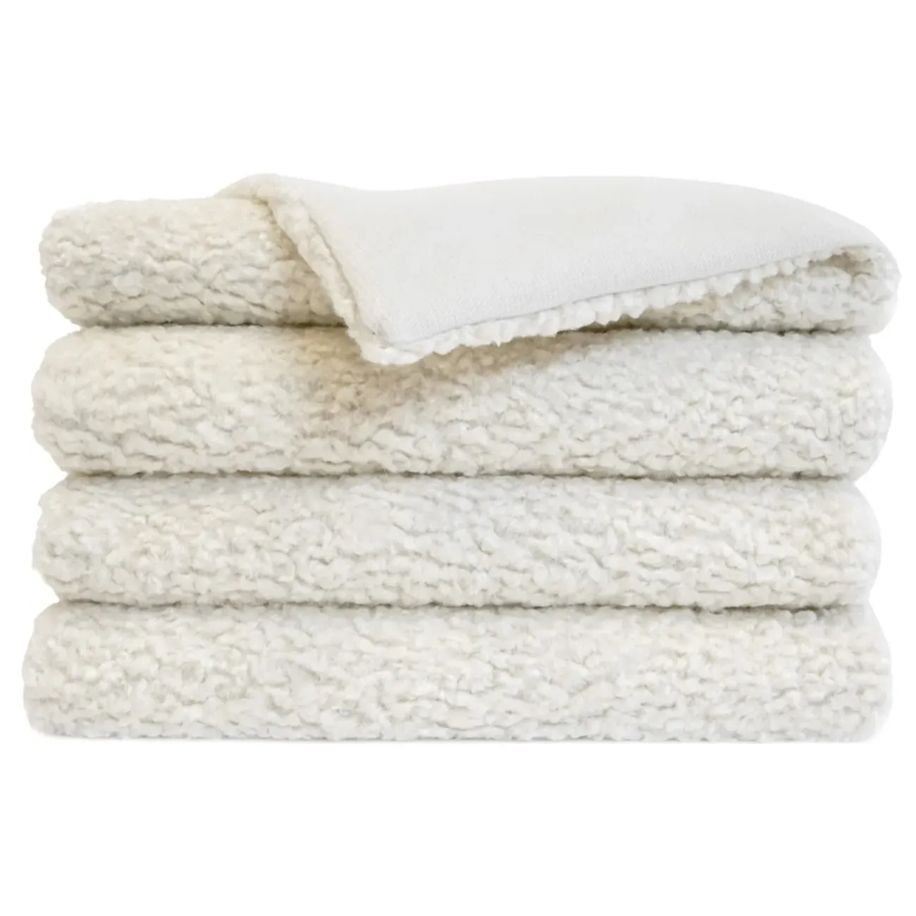 Martina Textured Throw Blanket - White, Polyester