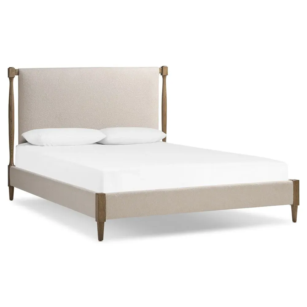 Marty Crete Sand King Size Bed - Beige, Oak