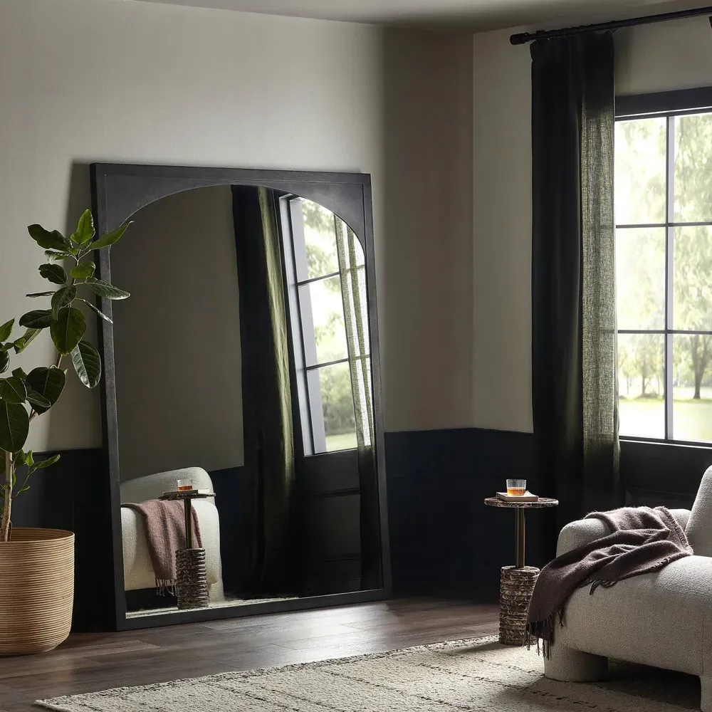 Marty Rustic Lodge Floor Mirror - Brown, Iron