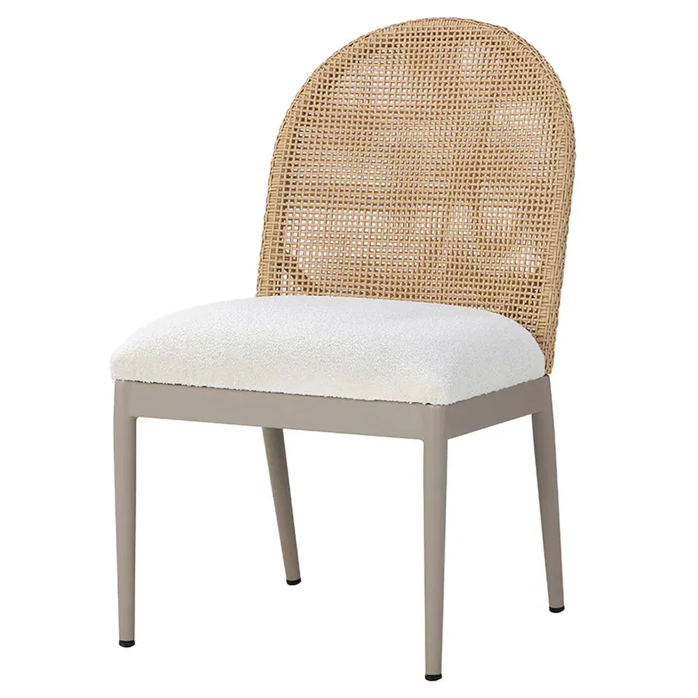 Marwa Dining Side Chair Set of 2 - Cream, Wicker