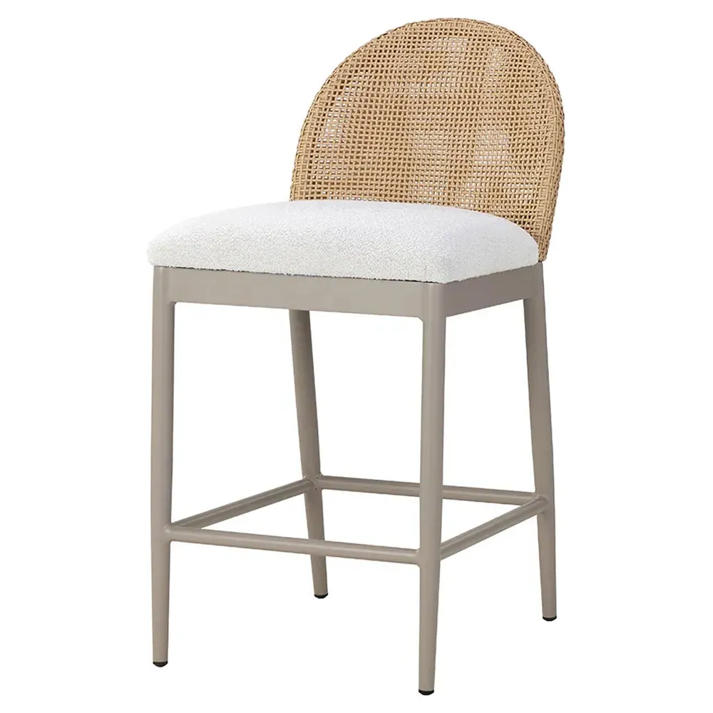 Marwa Outdoor Counter Stool - Cream, Wicker